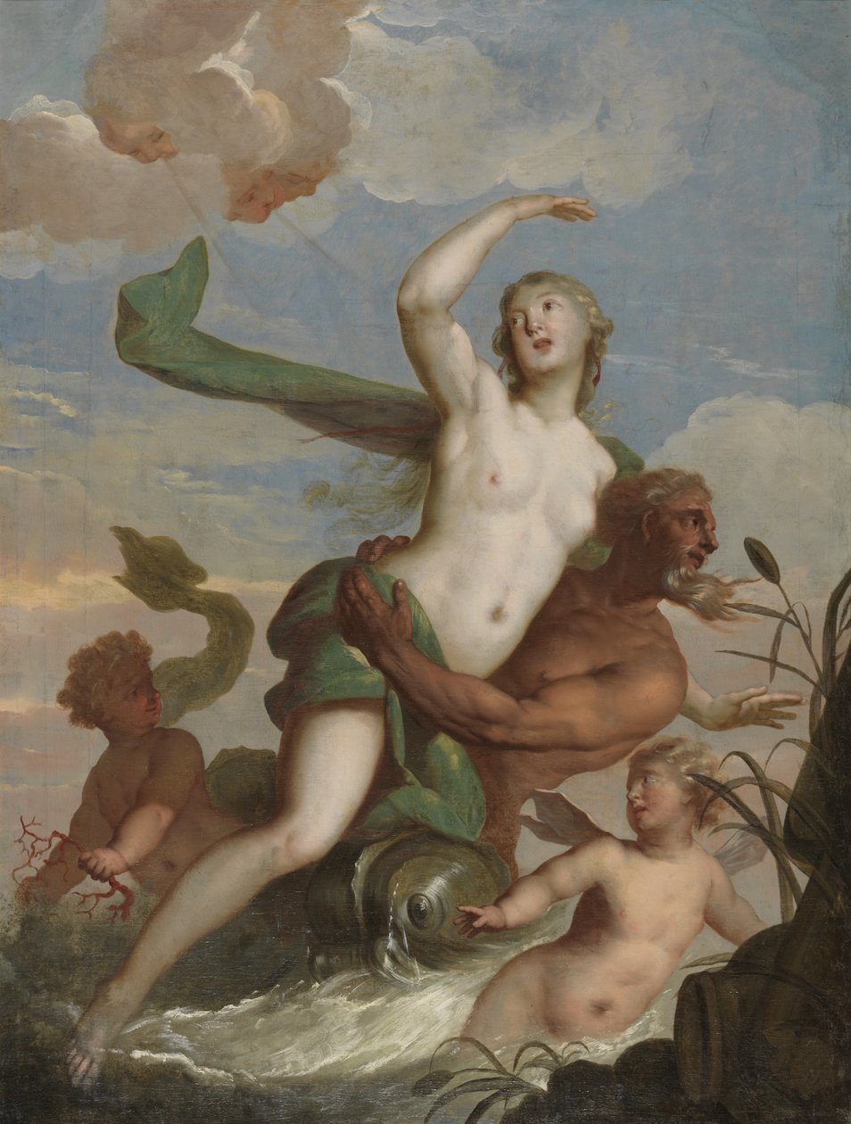 Neptunus en Amfitryta autorstwa Mattheus Terwesten