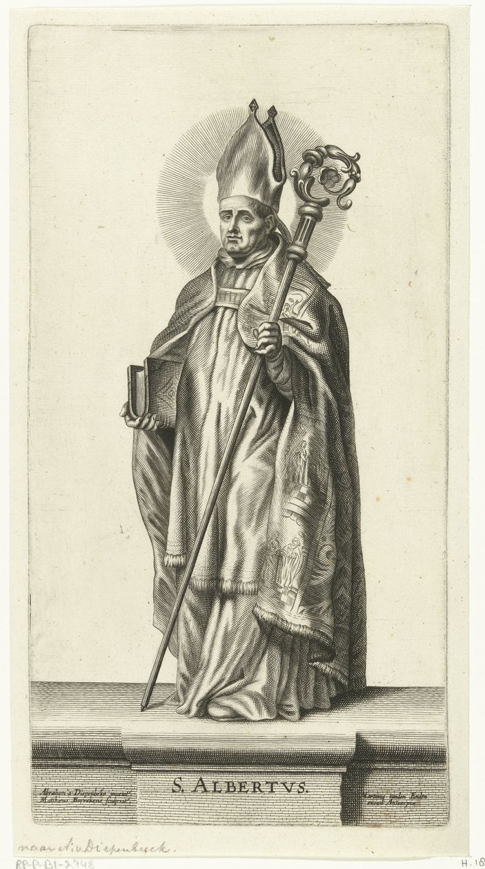 Święty Albert S. Albertus (tytuł na obiekcie) Święci (tytuł serii) autorstwa Mattheus Borrekens