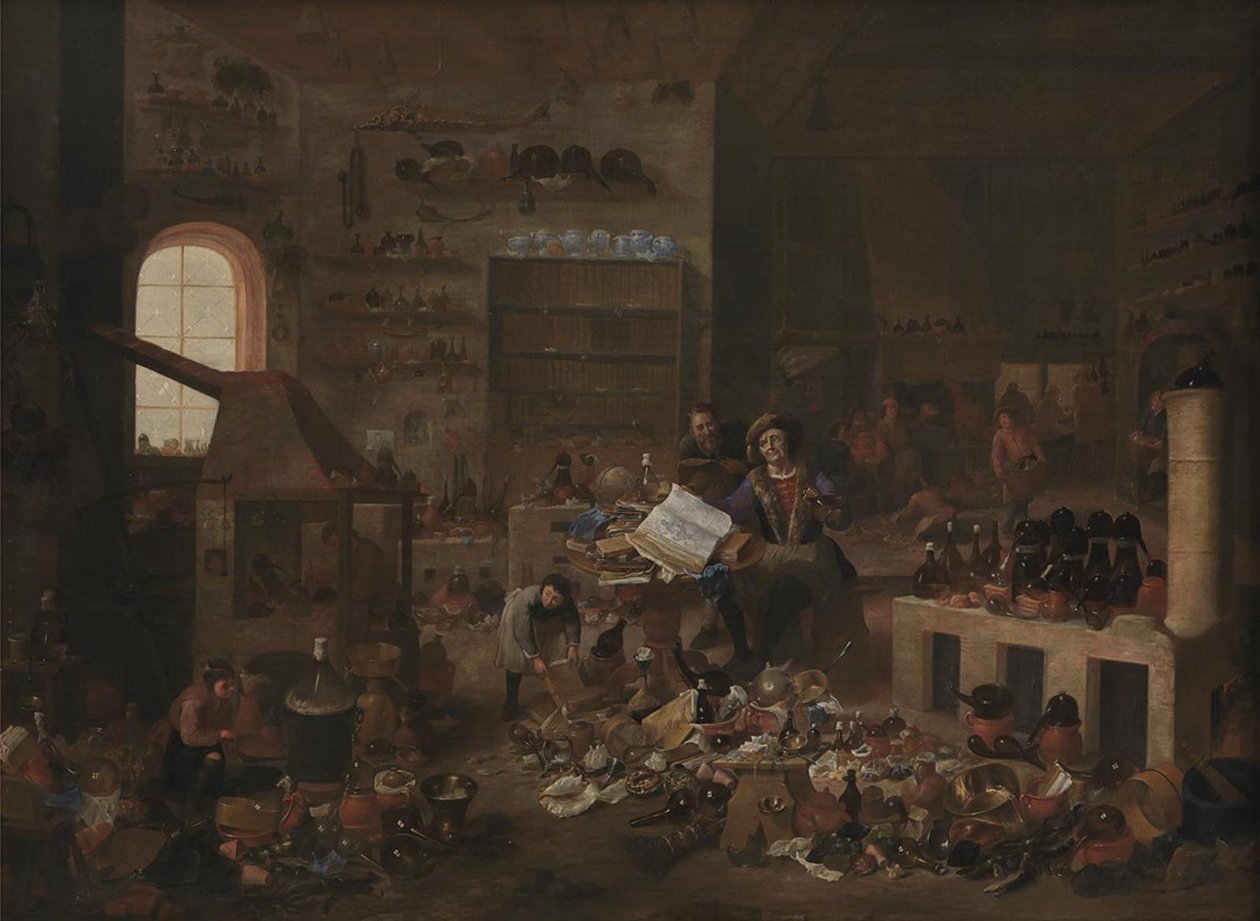 Alchemik w swoim laboratorium autorstwa Mattheus van Helmont
