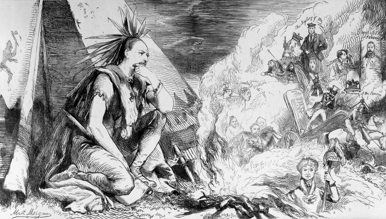"Гал доторх зургууд", "Tomahawk" сэтгүүлийн хүүхэлдэйн кино, 1867 оны 8-р сарын 24. autorstwa Matthew Somerville Morgan