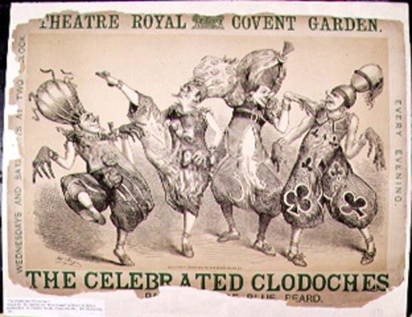 The Celebrated Clodoches, plakat do pantomimy Blue Beard wyprodukowany przez Henry