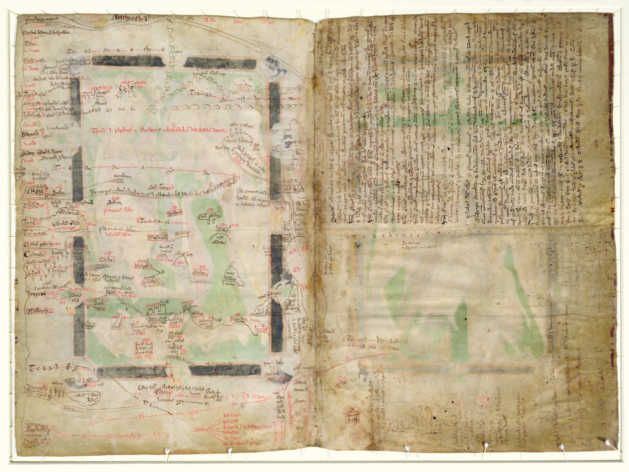 MS CCC 2* f.2v Mapa Palestyny (pergamin) autorstwa Matthew Paris
