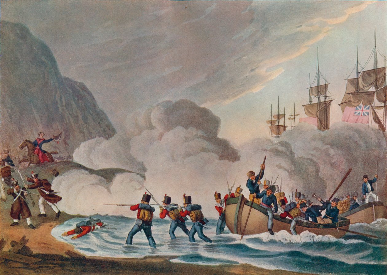 Oddziały desantowe w obliczu wroga, c1820 1909 autorstwa Matthew Dubourg