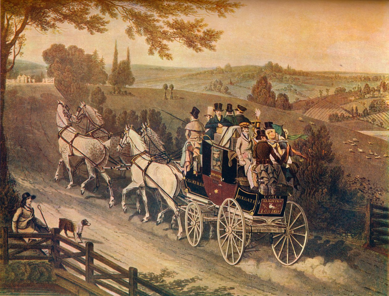 Dyliżans, XIX w. autorstwa Matthew Dubourg