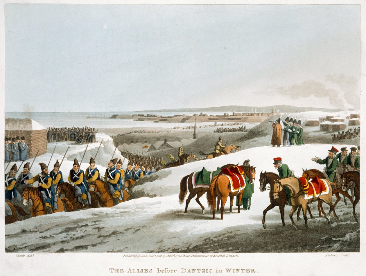 „Alianci przed Dantzic w zimie”, 1818 autorstwa Matthew Dubourg