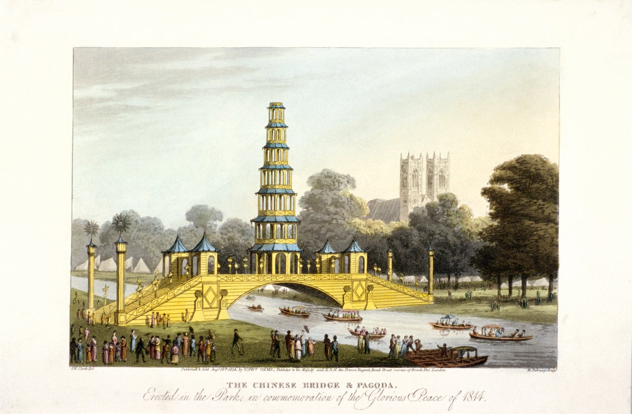 Chiński most i pagoda, wzniesione w St James