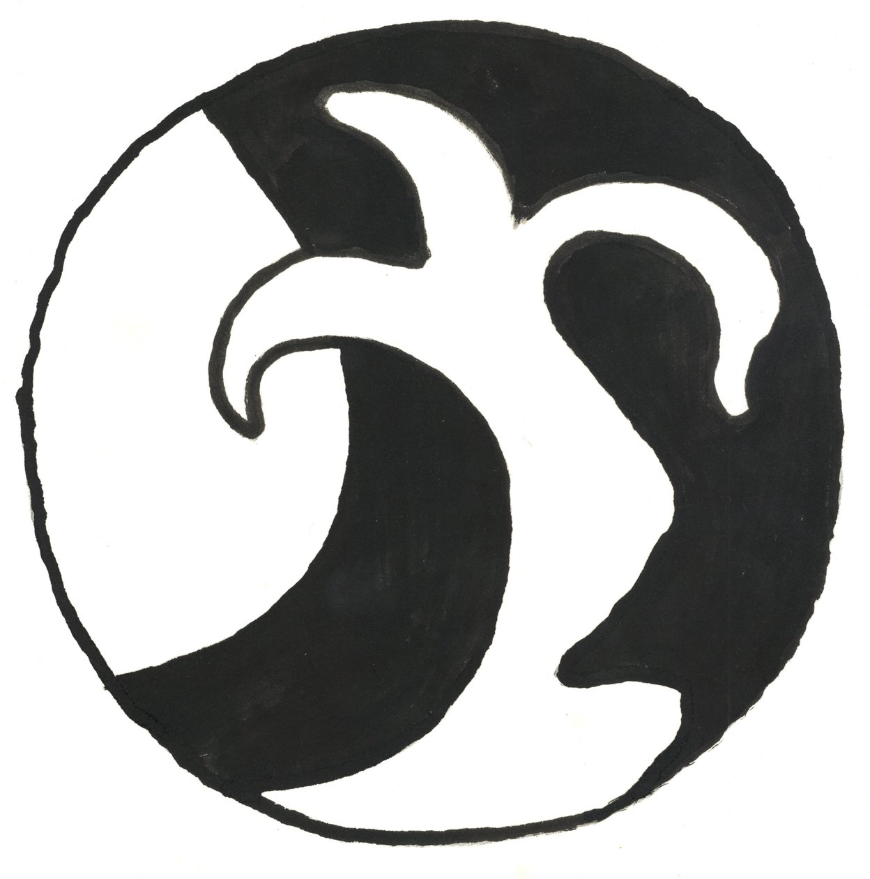 Du Serie Glyphes 14, 2017 (atrament indyjski) autorstwa Matthew Hilton