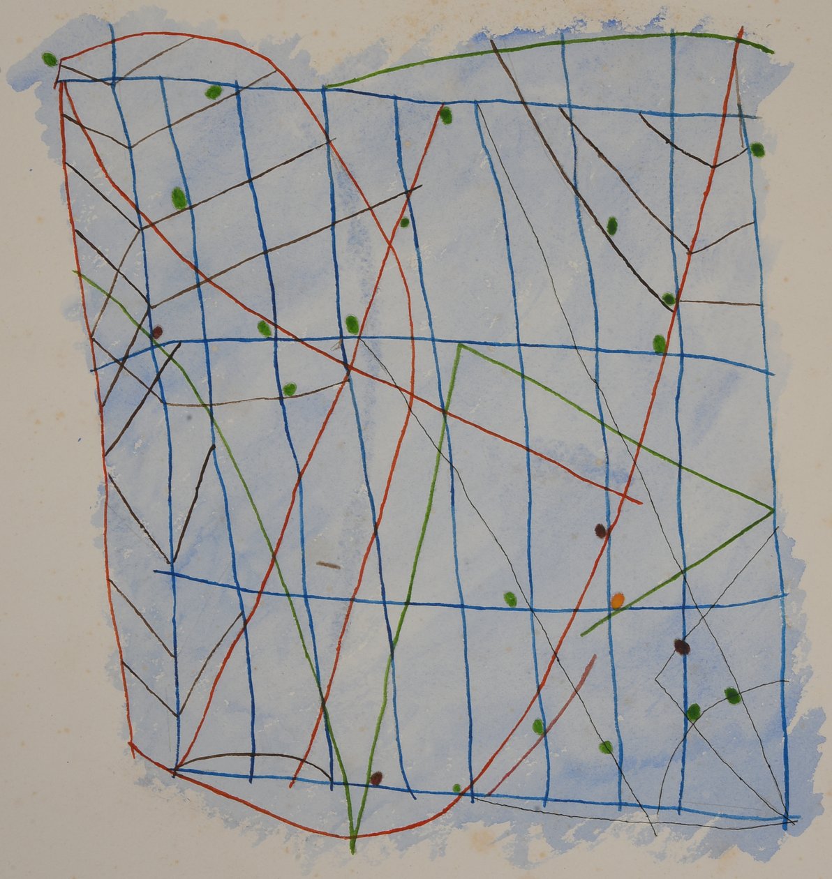 wykres w sztyfcie 2, 2014 (kredka akwarelowa) autorstwa Matthew Hilton