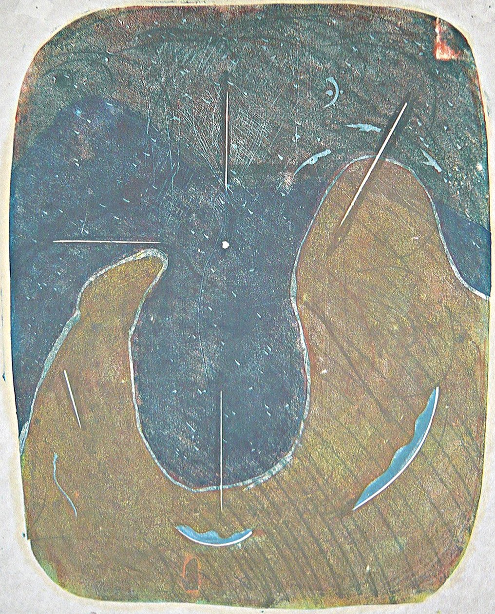 tabla one, 2012 (linoprint) autorstwa Matthew Hilton