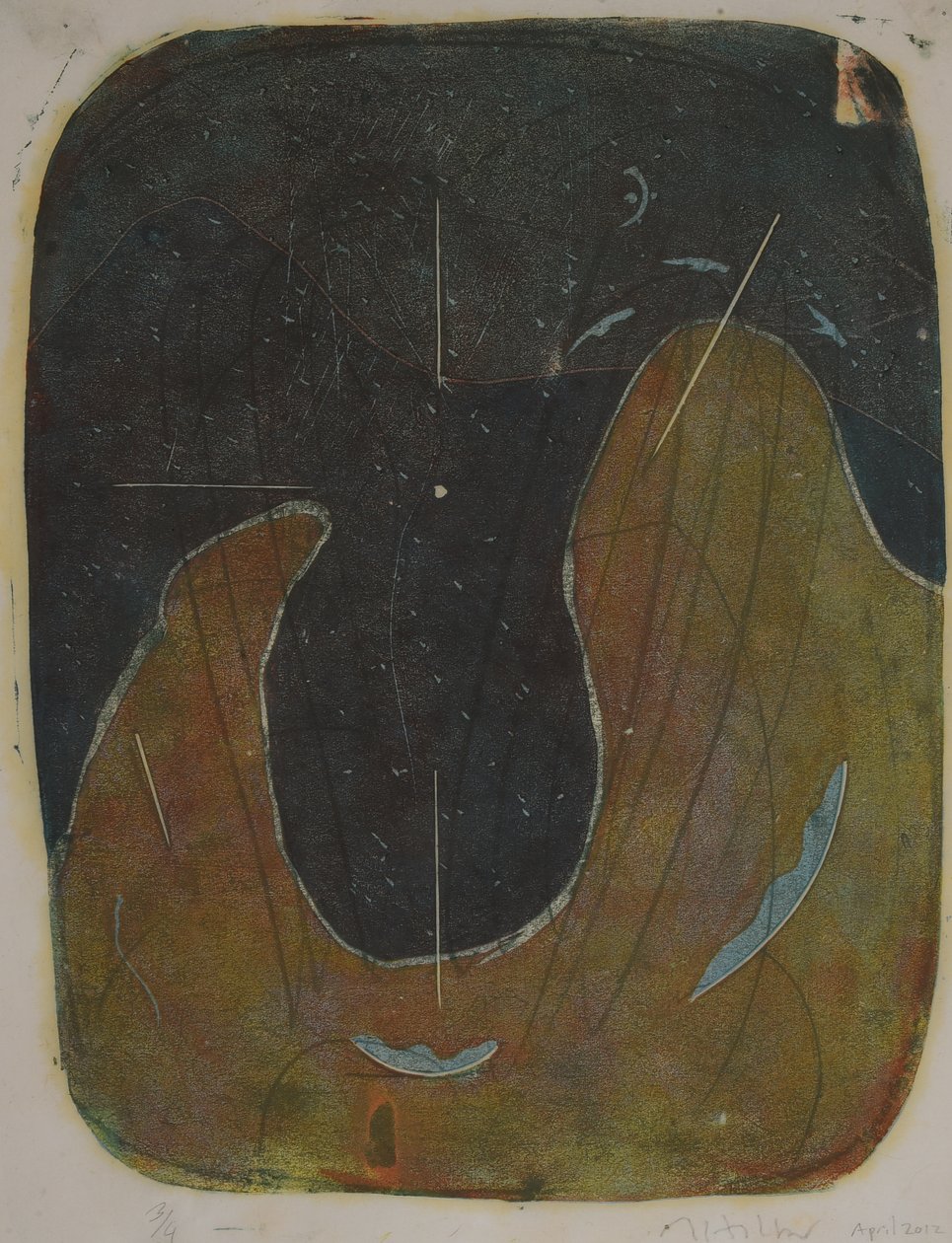 tabla trzy, 2020 (linoryt) autorstwa Matthew Hilton