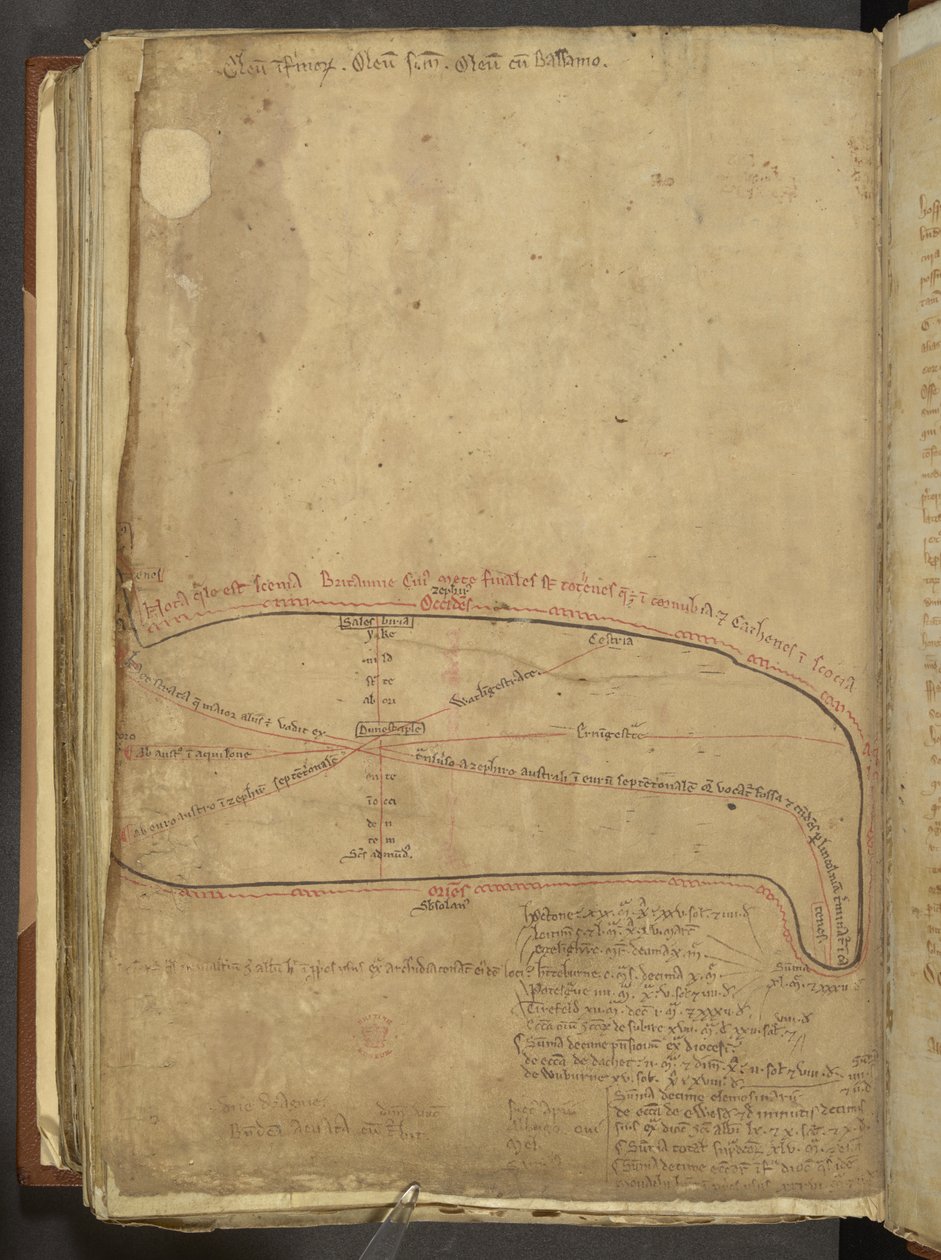 Bawełna MS Nero D 1 f.187v rzymskie drogi wojskowe, z 
