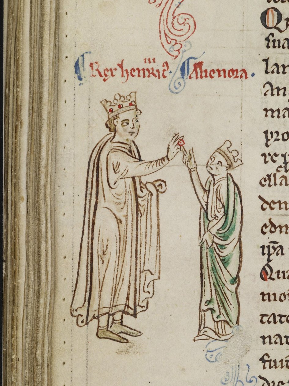 Małżeństwo Henryka III i Eleonory z Prowansji Z Historii Anglorum, Chronica majora autorstwa Matthew Paris