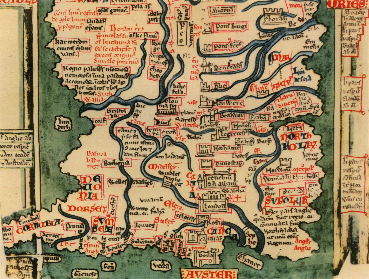 „Mapa Wielkiej Brytanii Matthew Parisa, ok. 1250”, 1944 r. autorstwa Matthew Paris