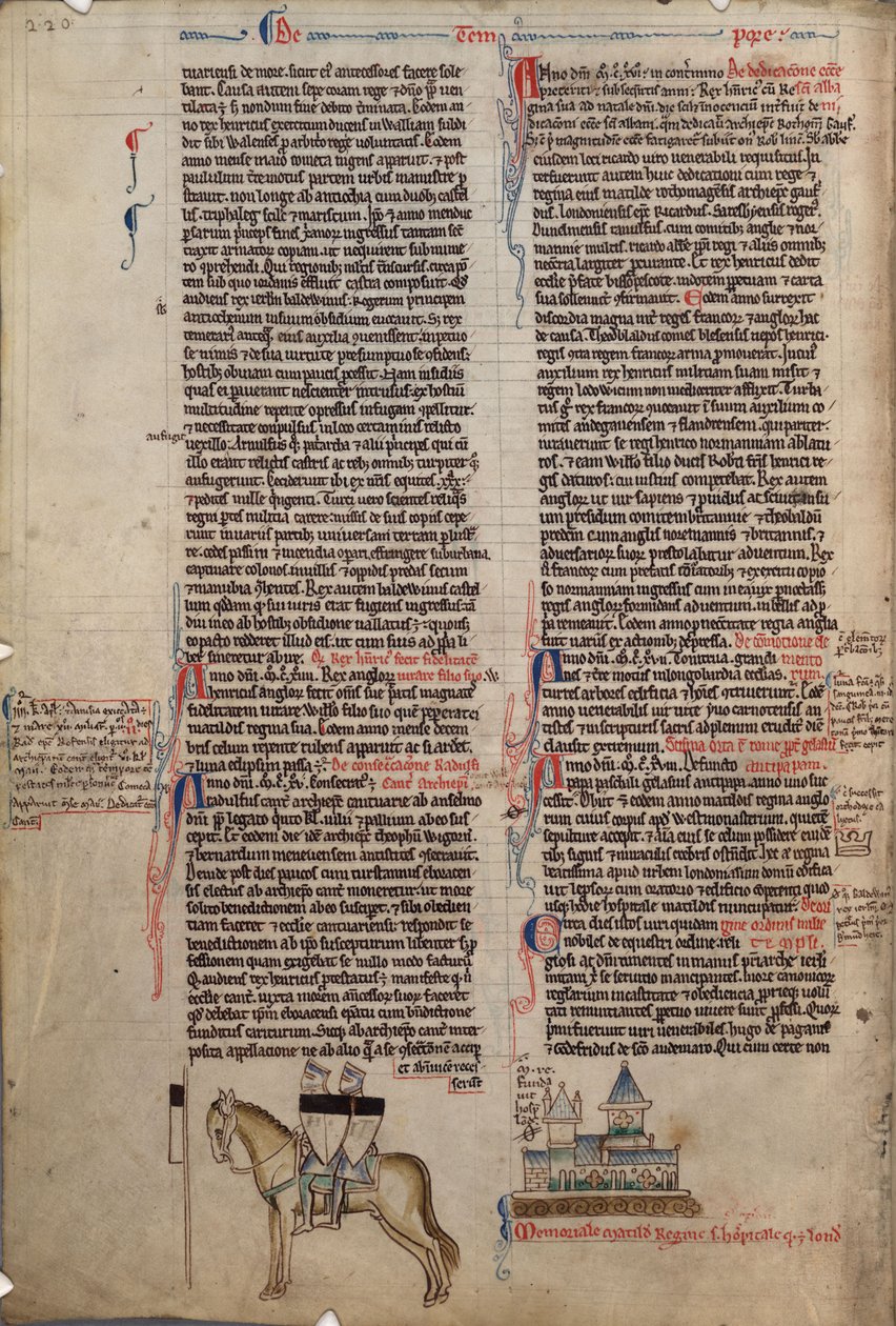 Dwóch templariuszy na jednym koniu Z Chronica maiora I Mateusza Parisa, XIII w. autorstwa Matthew Paris