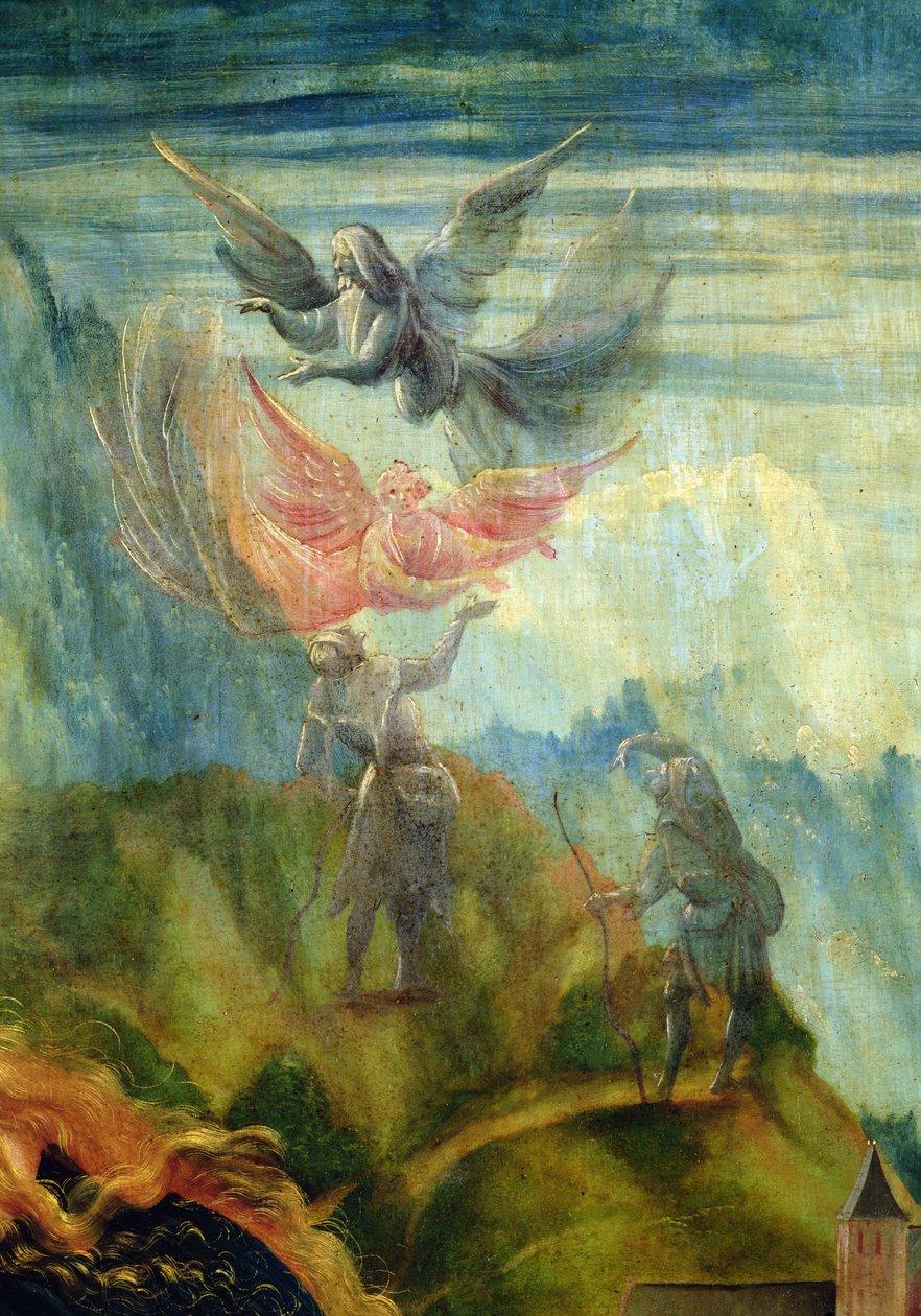 Zwiastowanie Pasterzom, z Ołtarza Isenheim, 1512-15 autorstwa Matthias Grünewald