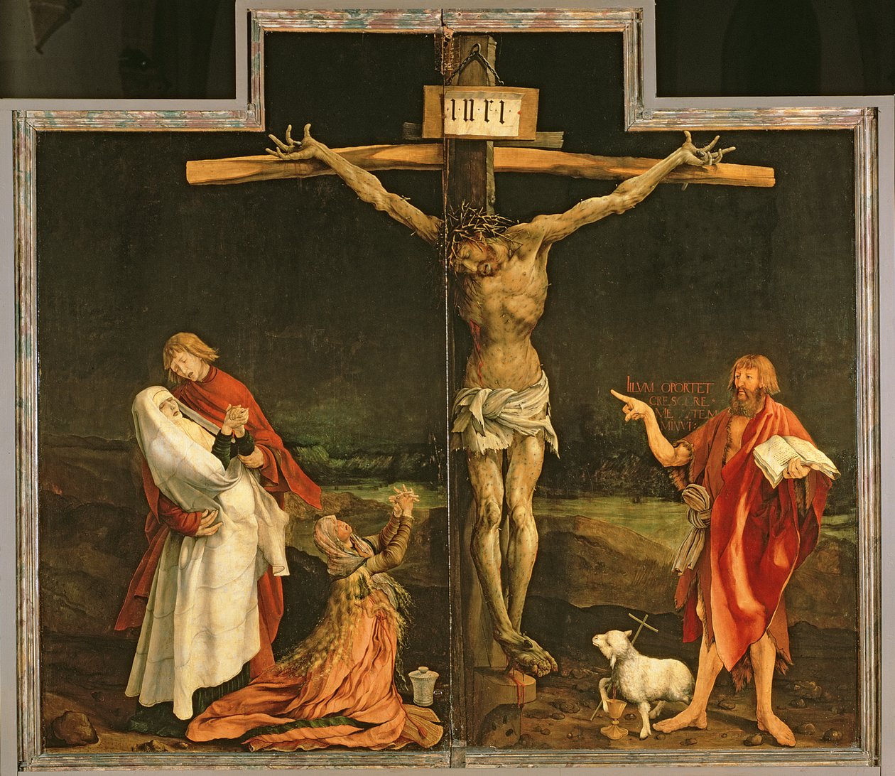 Ukrzyżowanie, z Ołtarza Isenheim, ok. 1512-15 autorstwa Matthias Grünewald