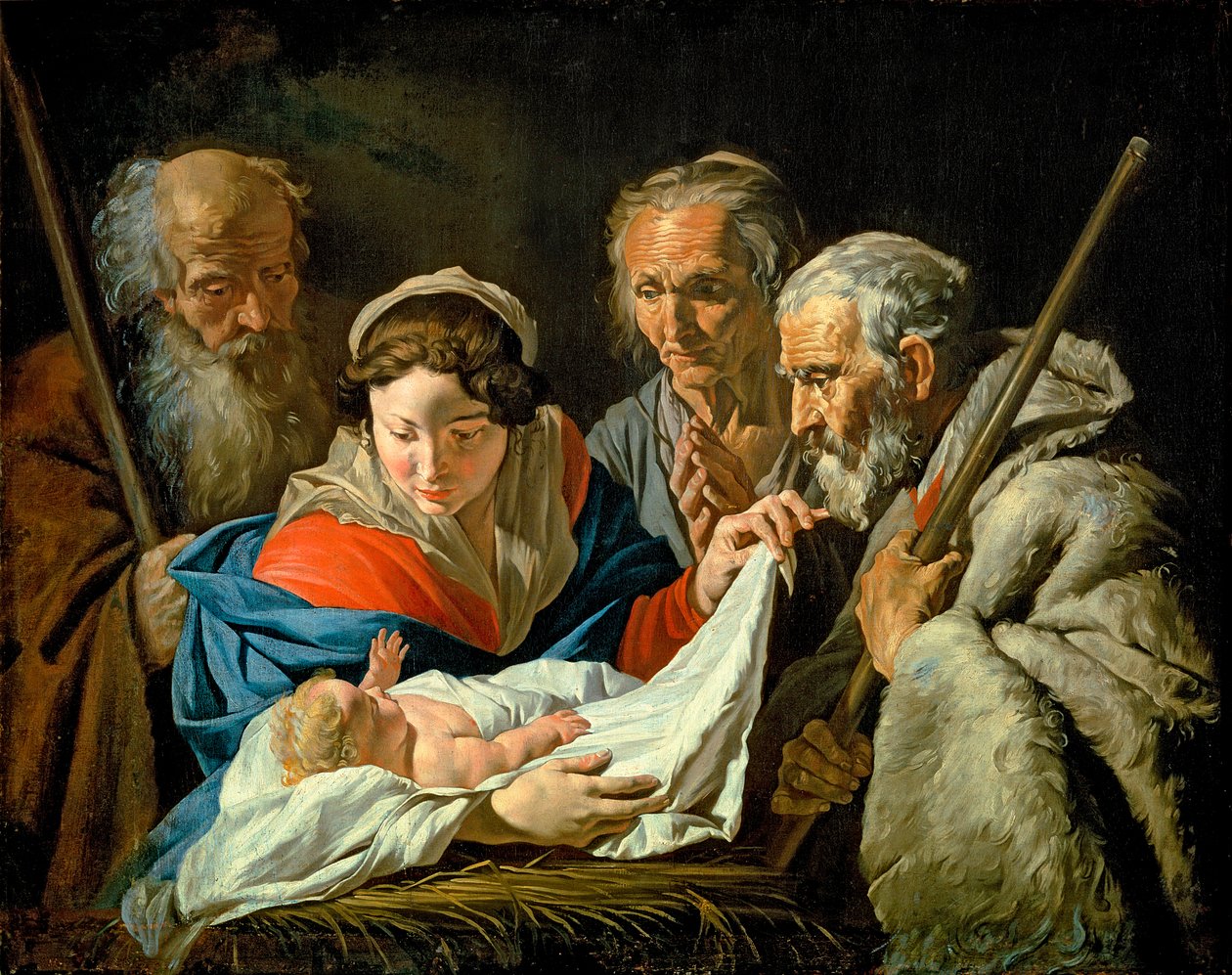 Adoracja Dzieciątka Jezus autorstwa Matthias Stomer