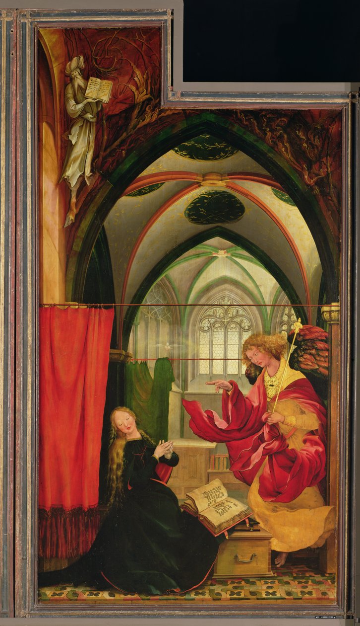 Zwiastowanie z Isenheim Ołtarz, lewe skrzydło, ok. 1512-16 (olej na desce) autorstwa Matthias (c.1480 1528) Grunewald