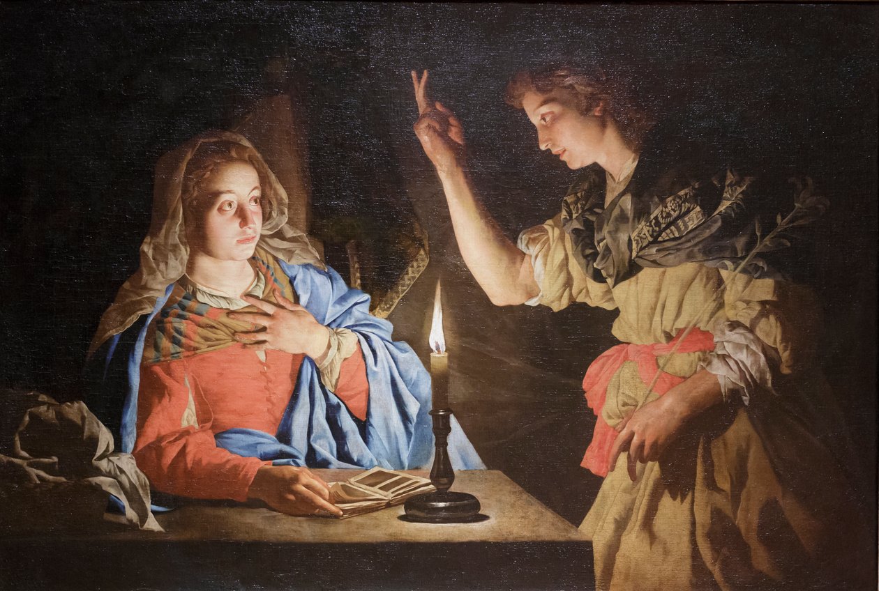 zwiastowanie autorstwa Matthias (c.1600 p.1650) Stomer