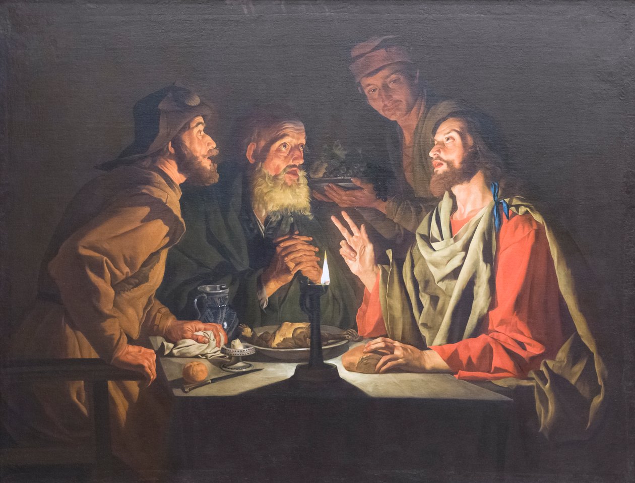 Kolacja w Emaus autorstwa Matthias (c.1600 p.1650) Stomer