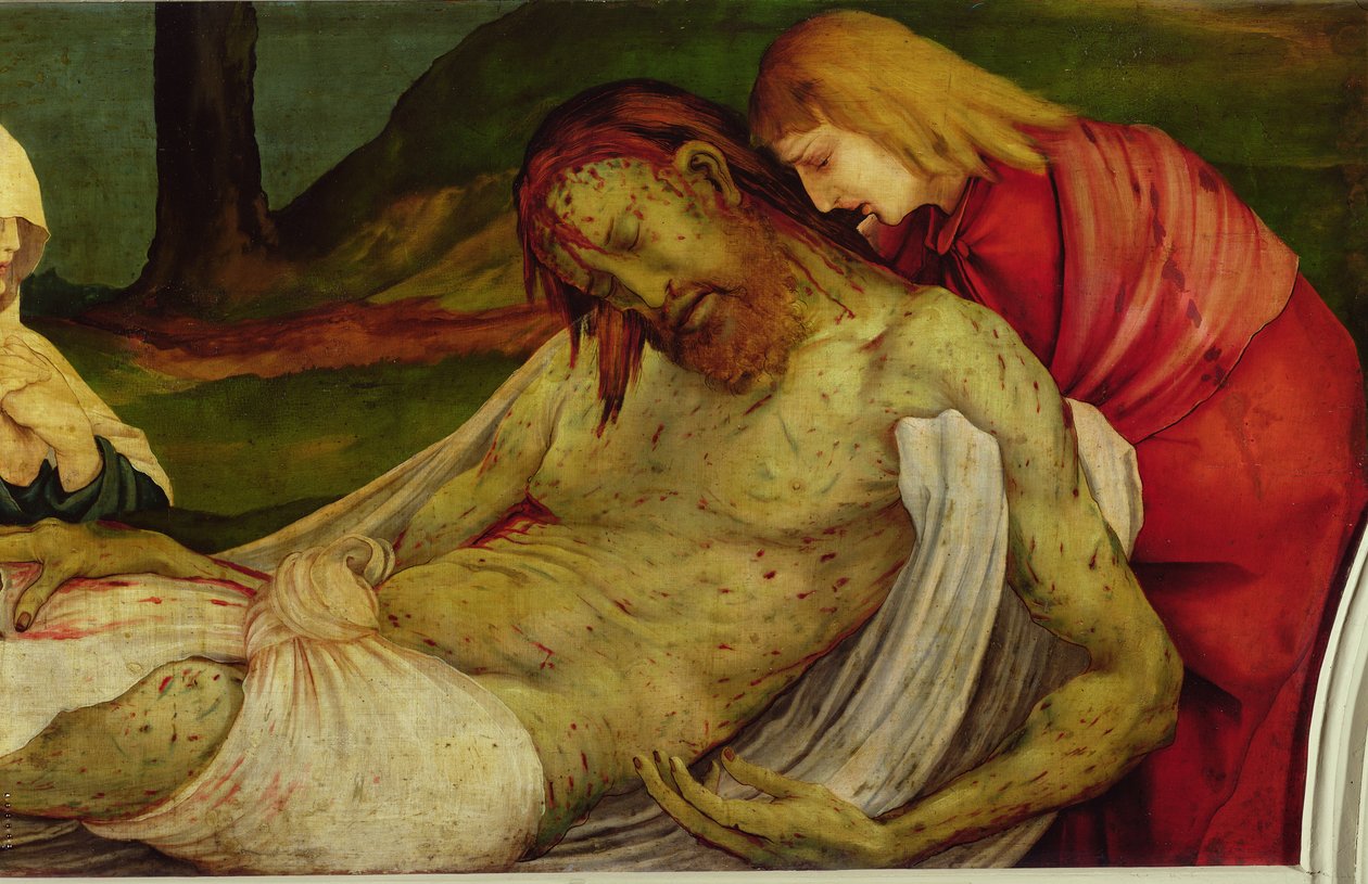 Złożenie do grobu z Ołtarza Isenheim, ok. 1512-16 autorstwa Matthias Grünewald