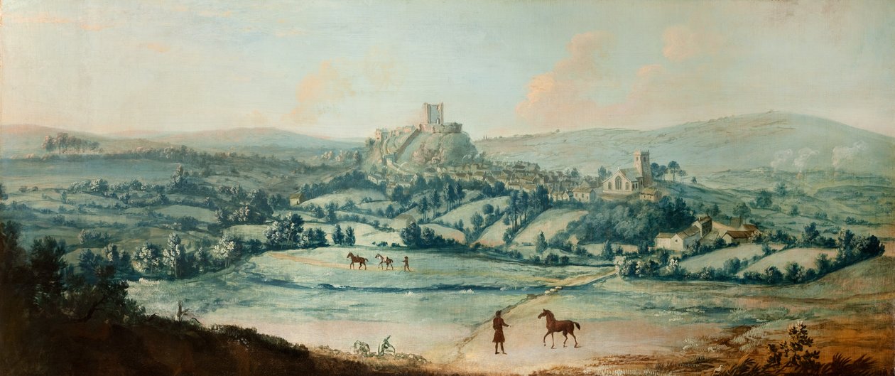 Odległy widok Clitheroe, ok. 1730 (olej na płótnie) autorstwa Matthias Read