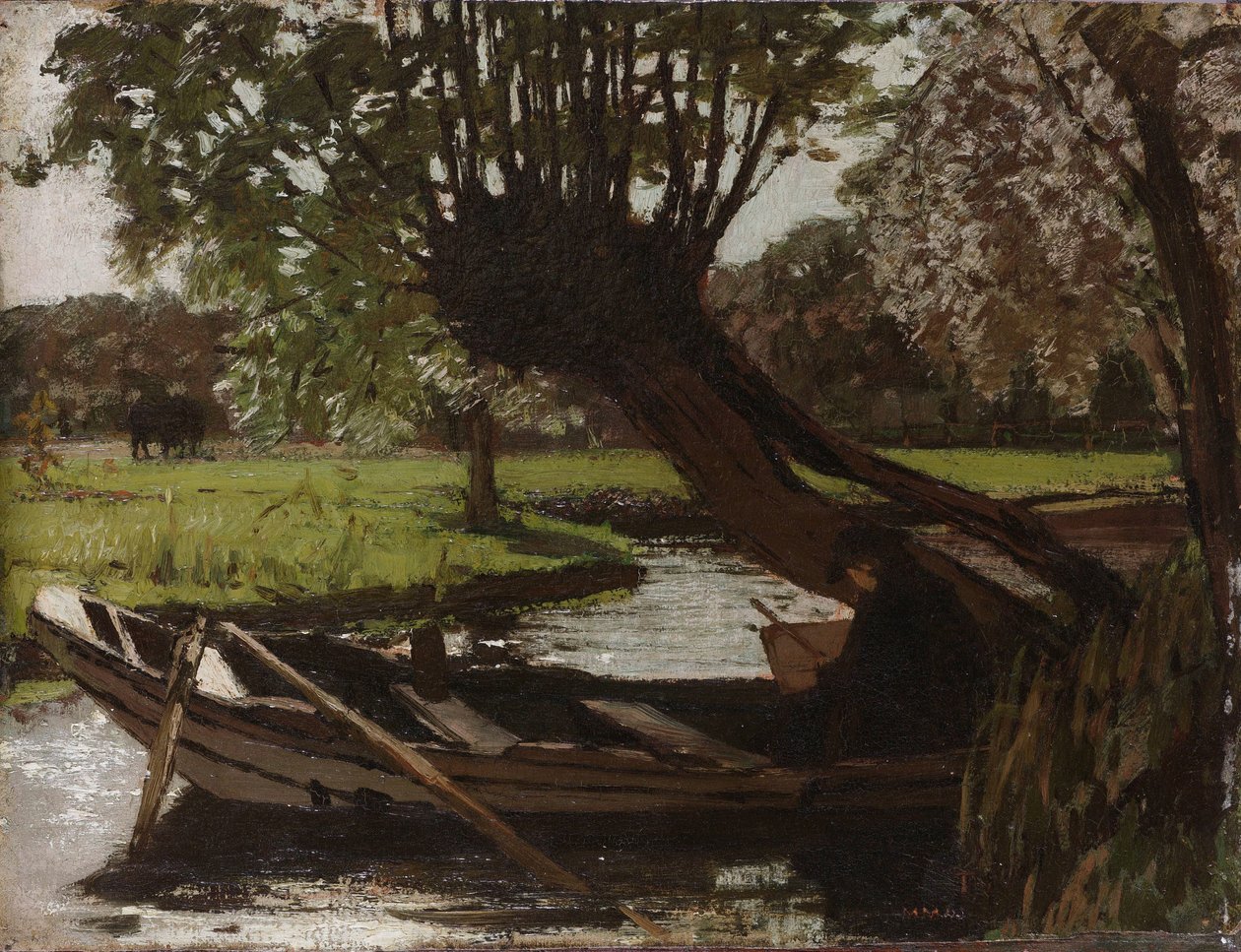 Łódka z wierzbą Pollard autorstwa Matthijs Maris