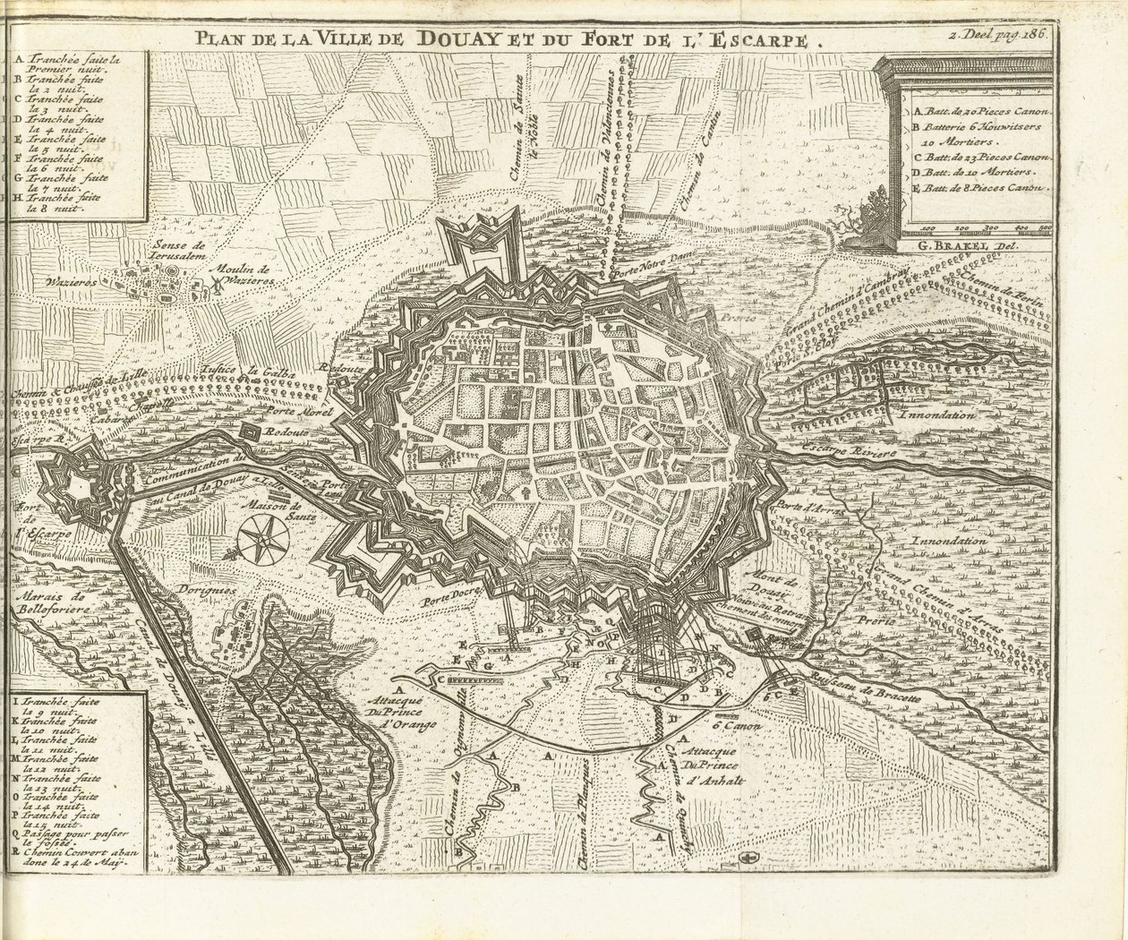Belega van Douai, 1710 Plan de la Ville de Douay et du Fort de l