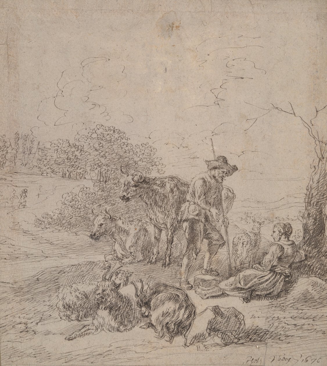 Scena duszpasterska autorstwa Matthys van den Bergh