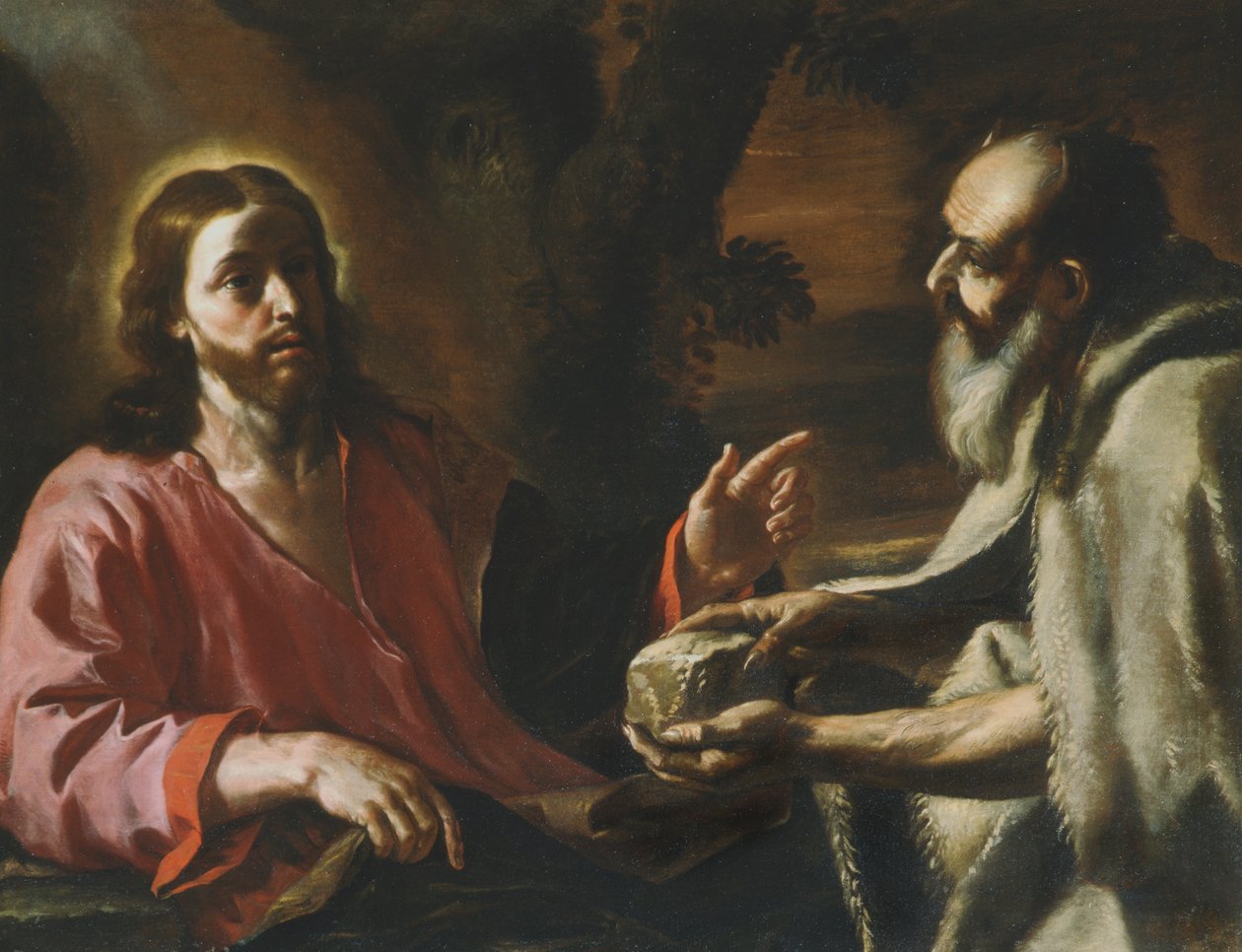 Chrystus kuszony przez szatana autorstwa Mattia Preti
