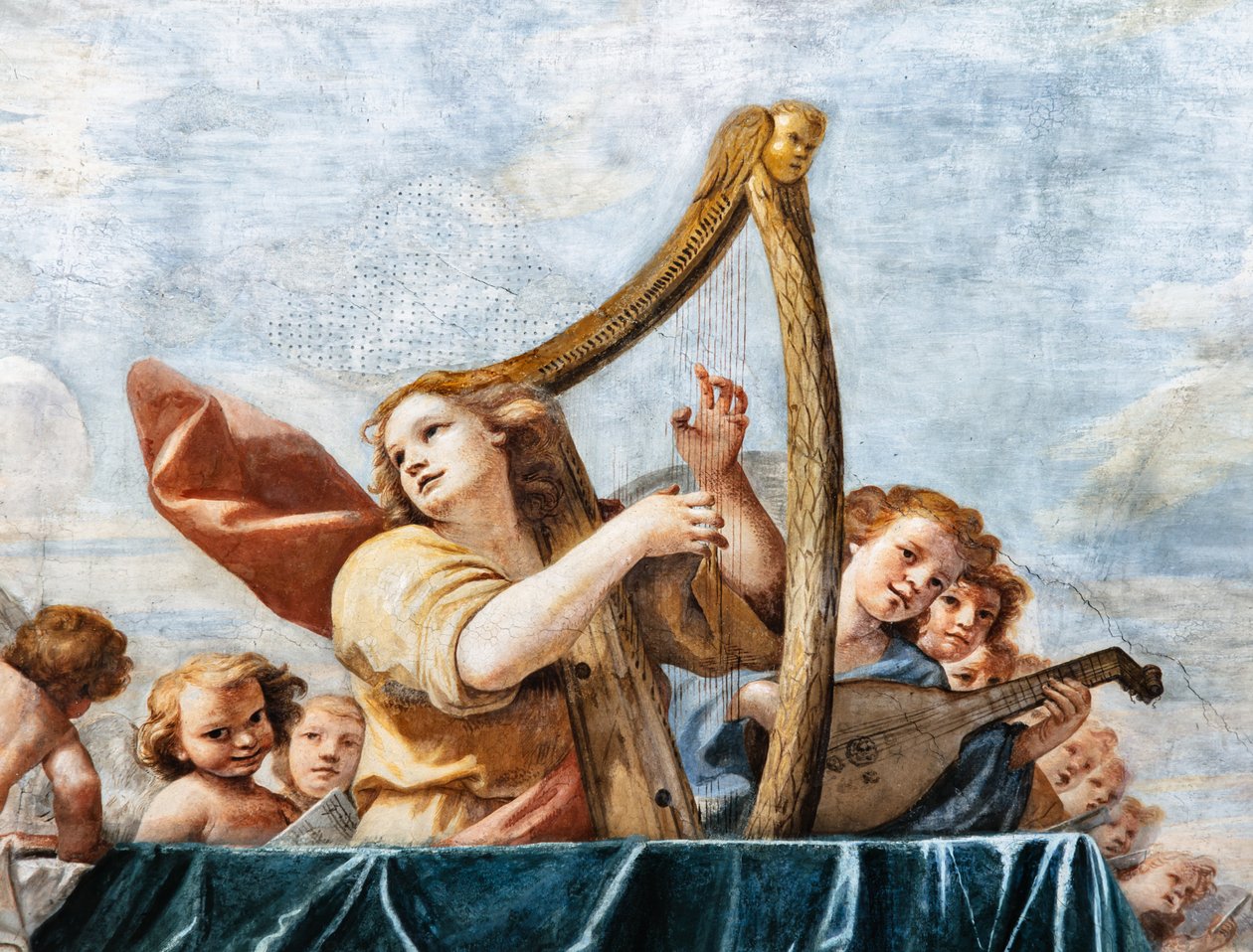 Koncerty Aniołów, szczegóły autorstwa Mattia (1613 99) Preti