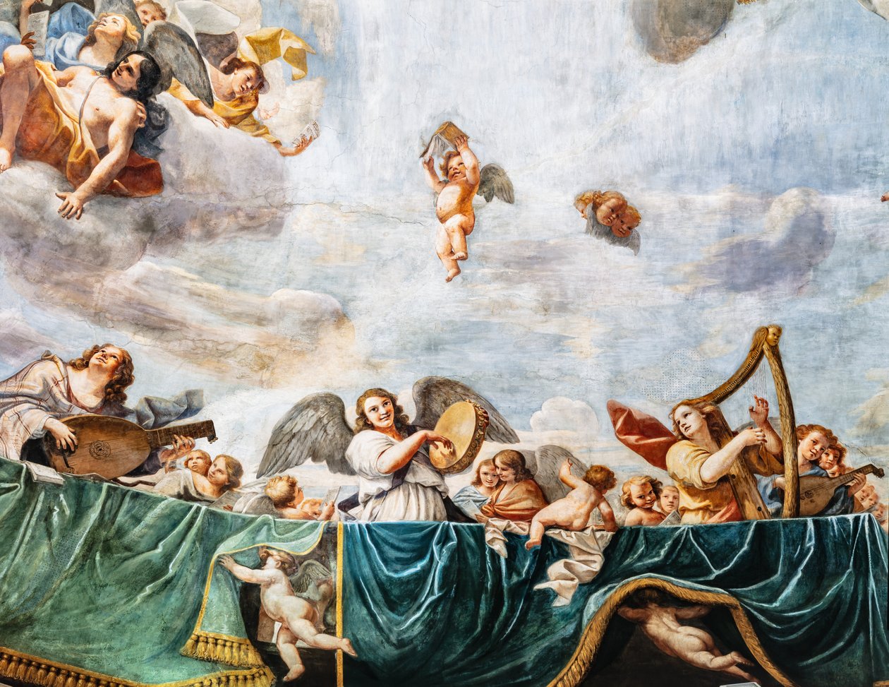 Koncerty Aniołów, szczegóły autorstwa Mattia (1613 99) Preti