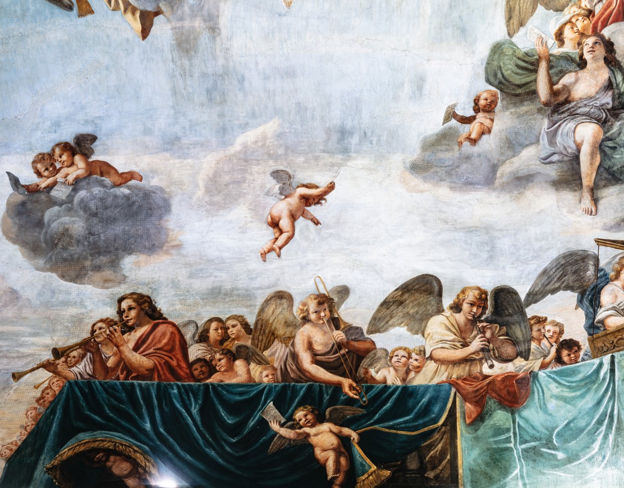 Koncerty Aniołów, szczegóły autorstwa Mattia (1613 99) Preti