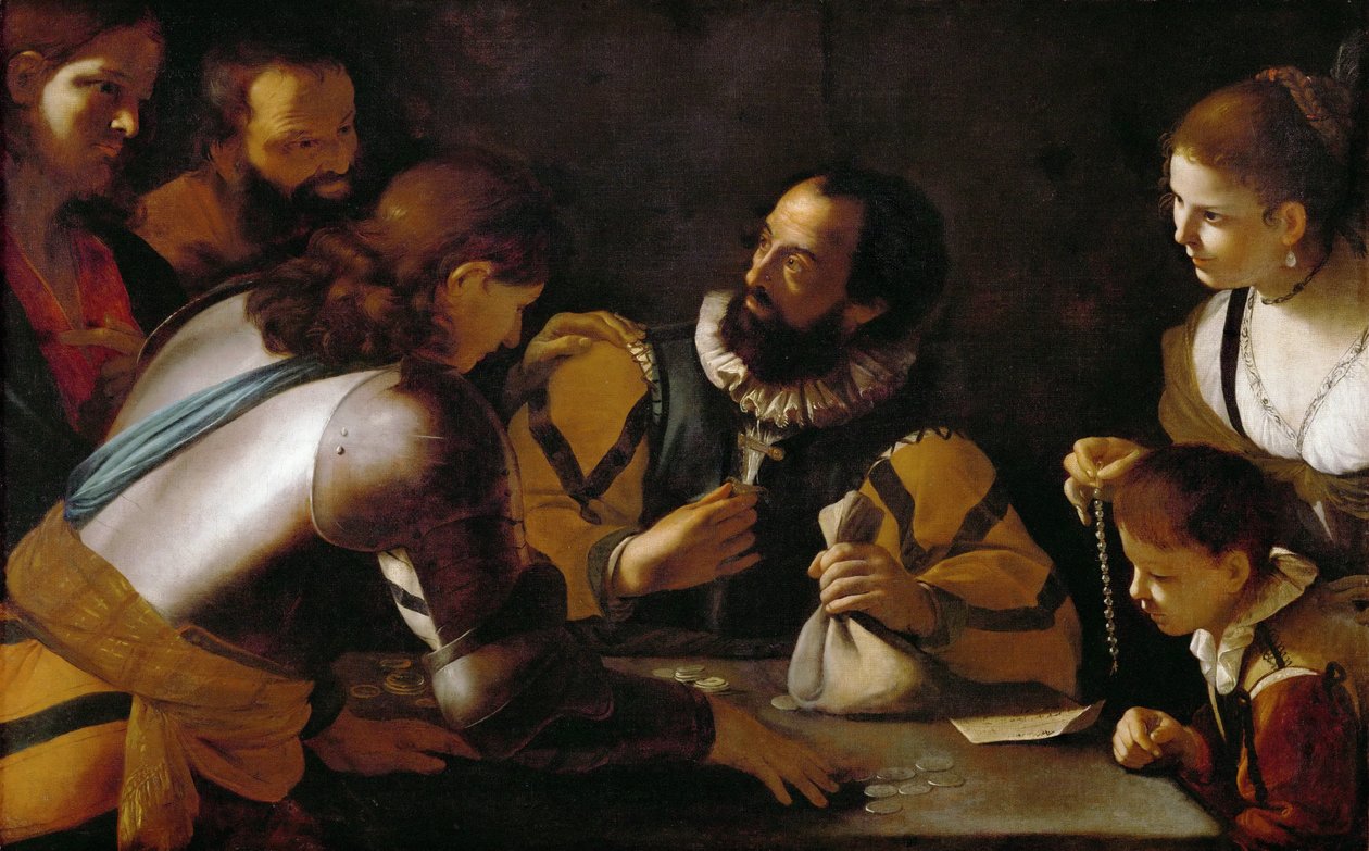 La vocation de Saint Matthieu - Powołanie św. Mateusza - Mattia Preti (1613-1699). olej na płótnie, ok. 1635. Wymiar : 104x164 cm. Muzeum Historii Sztuki, Wiedeń autorstwa Mattia Preti