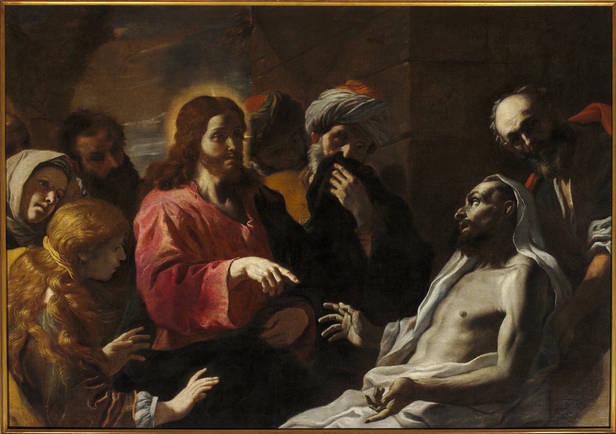 Wskrzeszenie Łazarza, 2 poł. XVII w. (olej na płótnie) autorstwa Mattia (1613 99) Preti