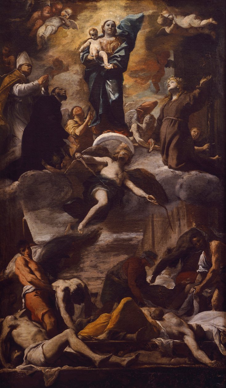Plaga Neapolu, c. 1660 (olej na płótnie) autorstwa Mattia Preti