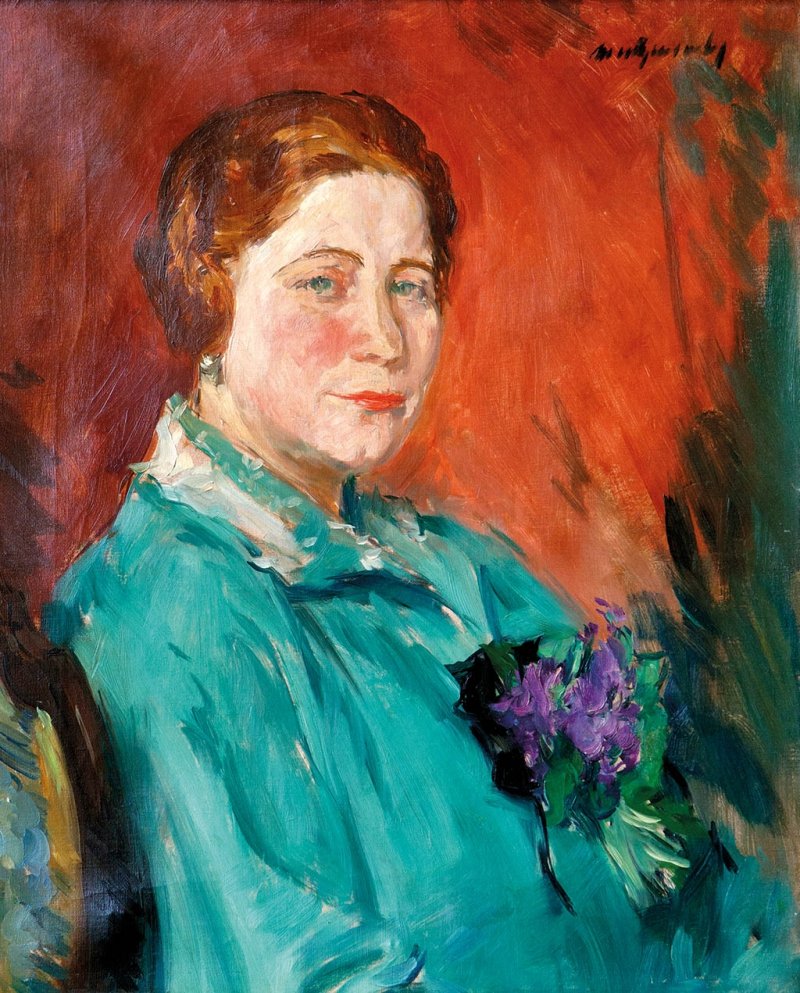 Zold bluzos holgy English: Lady in a green bluzka autorstwa Mattyasovszky Zsolnay Laszlo