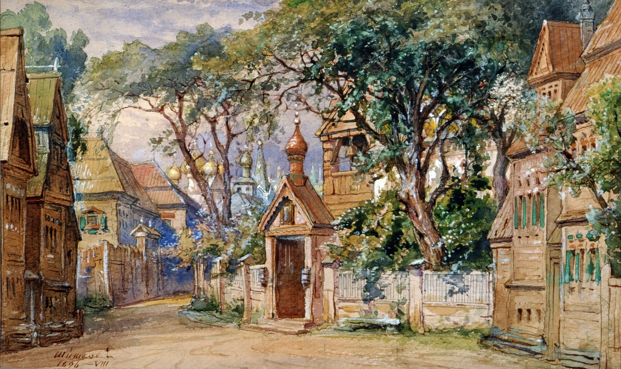 Scenografia do „Opricznika” Czajkowskiego, 1874 (wc i gwasz na tekturze) autorstwa Matvey Andreyevich Shishkov