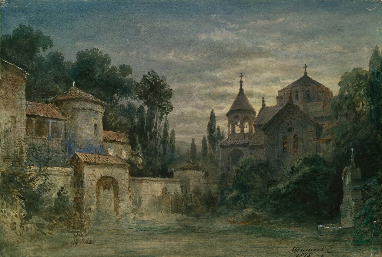 Scenografia do opery Siła przeznaczenia G. Verdiego, 1875 autorstwa Matvey Andreyevich Shishkov