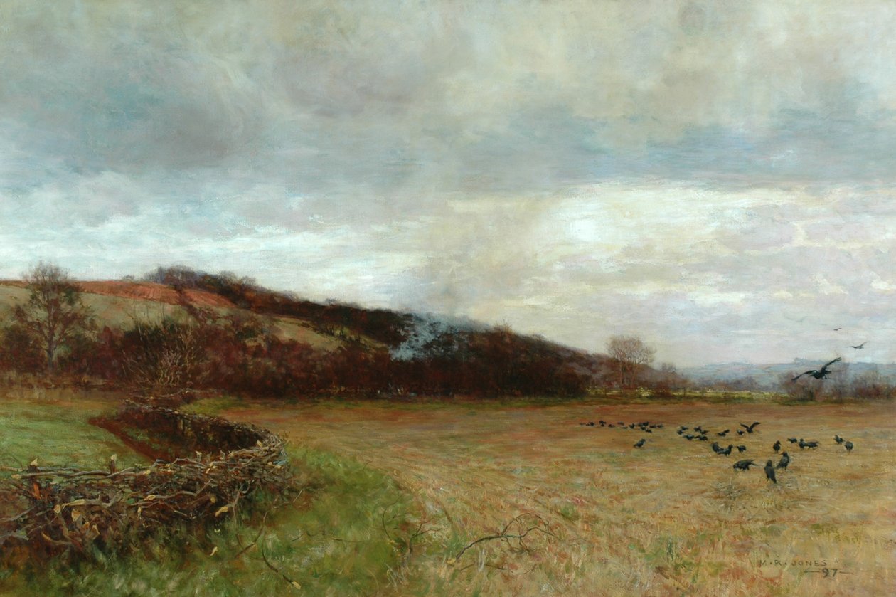 Krajobraz z ptakami, 1897 autorstwa Maud Raphael Jones
