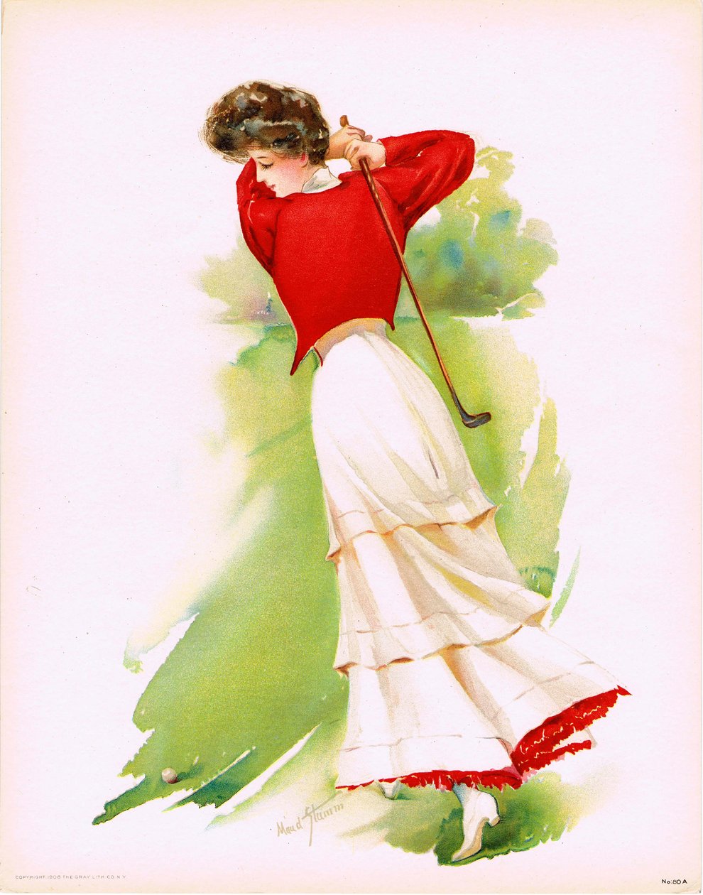 Lady Golfer, 1908. autorstwa Maud Stumm