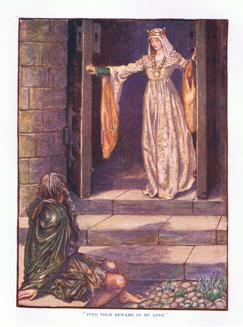 Znajdź swoją nagrodę w mojej miłości, ilustracja z Lady And Fairy Tales, 1914 autorstwa Maud Tindal Atkinson