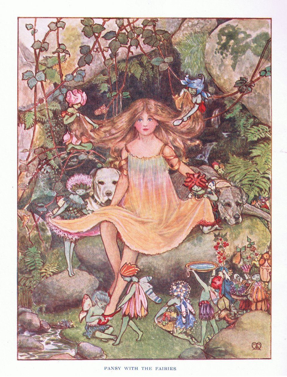 Bratek z wróżkami, ilustracja z Lady Anns Fairy Tales, 1914 autorstwa Maud Tindal Atkinson