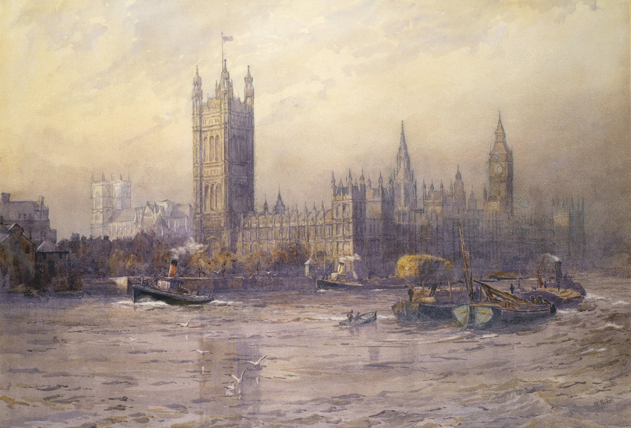 Houses of Parliament, akwarela autorstwa Maude Parker