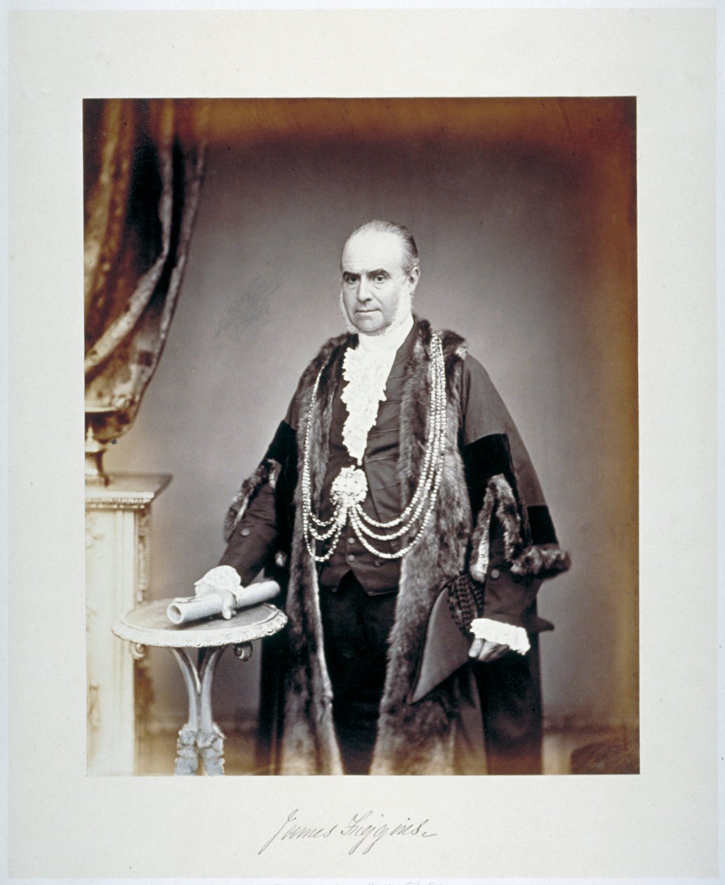 James Figgins, szeryf Londynu, w stroju kryminalisty, ok. 1865 r. autorstwa Maull and Co
