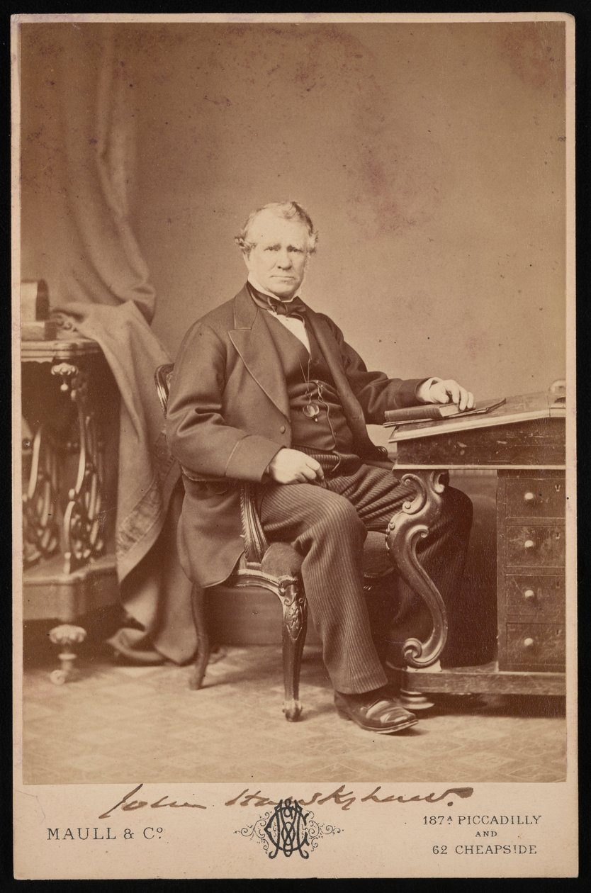 Portret Johna Hawkshawa 1811-1891, przed 1876 rokiem. autorstwa Maull and Co