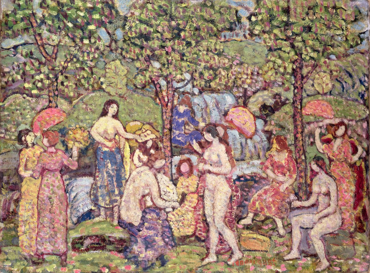Sielanka, Akty w pejzażu, 1913-15 autorstwa Maurice Brazil Prendergast