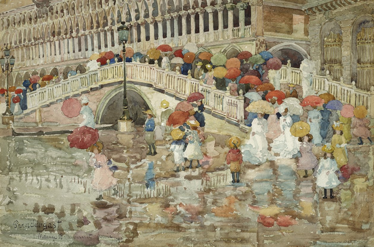 Parasole w deszczu autorstwa Maurice Brazil Prendergast