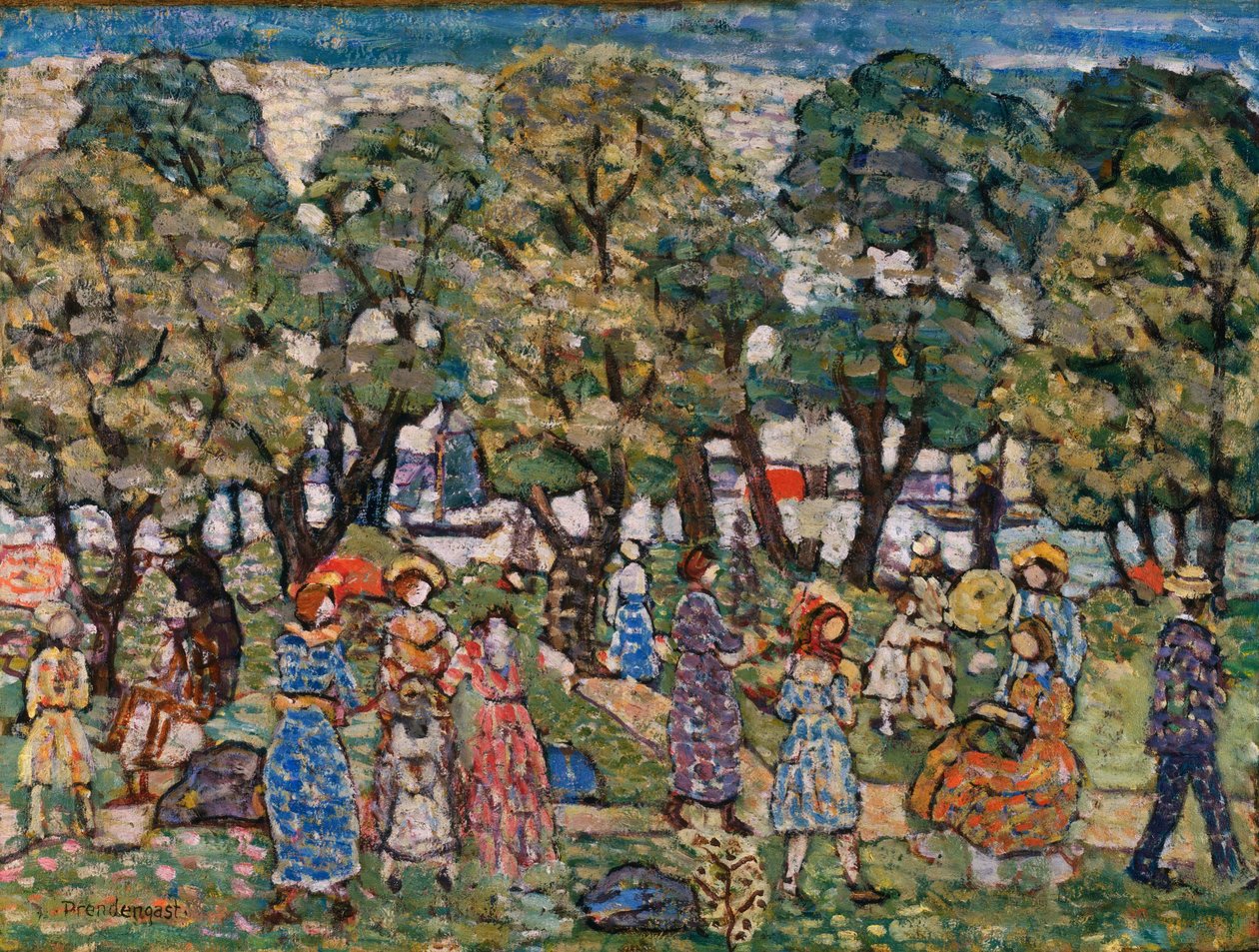 Pod drzewami autorstwa Maurice Brazil Prendergast