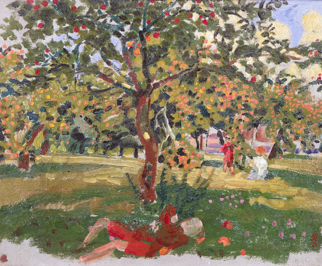 Dziecko śpiące pod jabłonią, 1903 autorstwa Maurice Denis